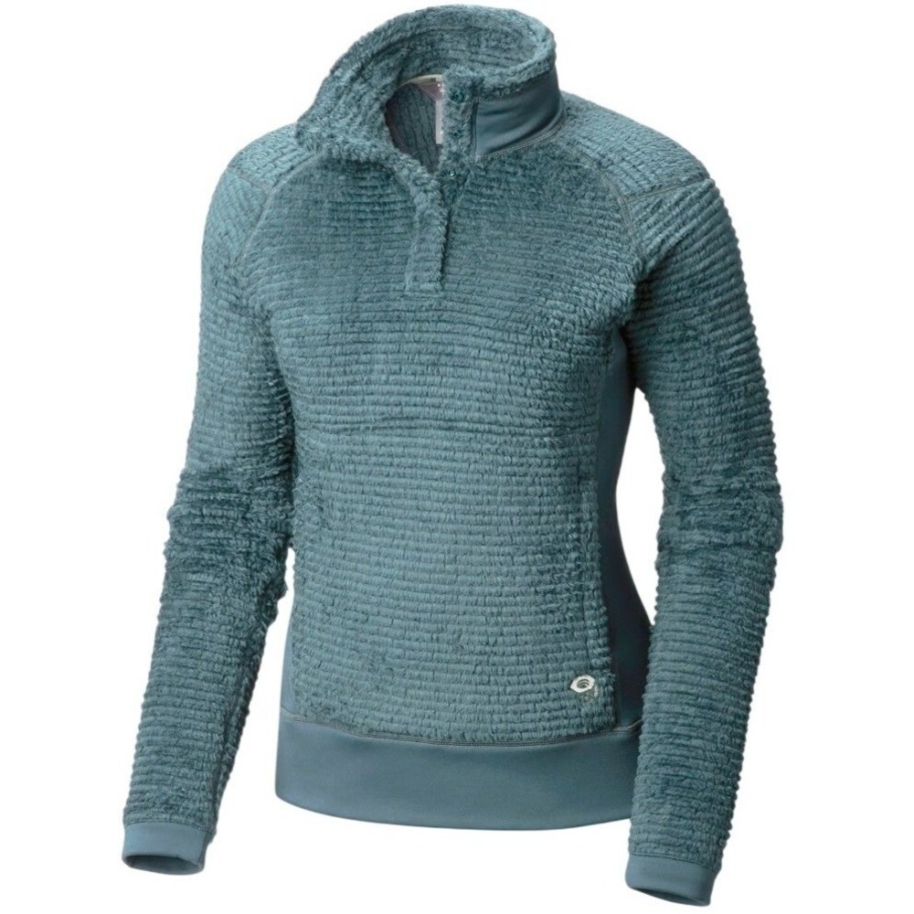 Mountain Hardwear Women's Monkey Man Green Black Pullover Snap Fleece Jacket L